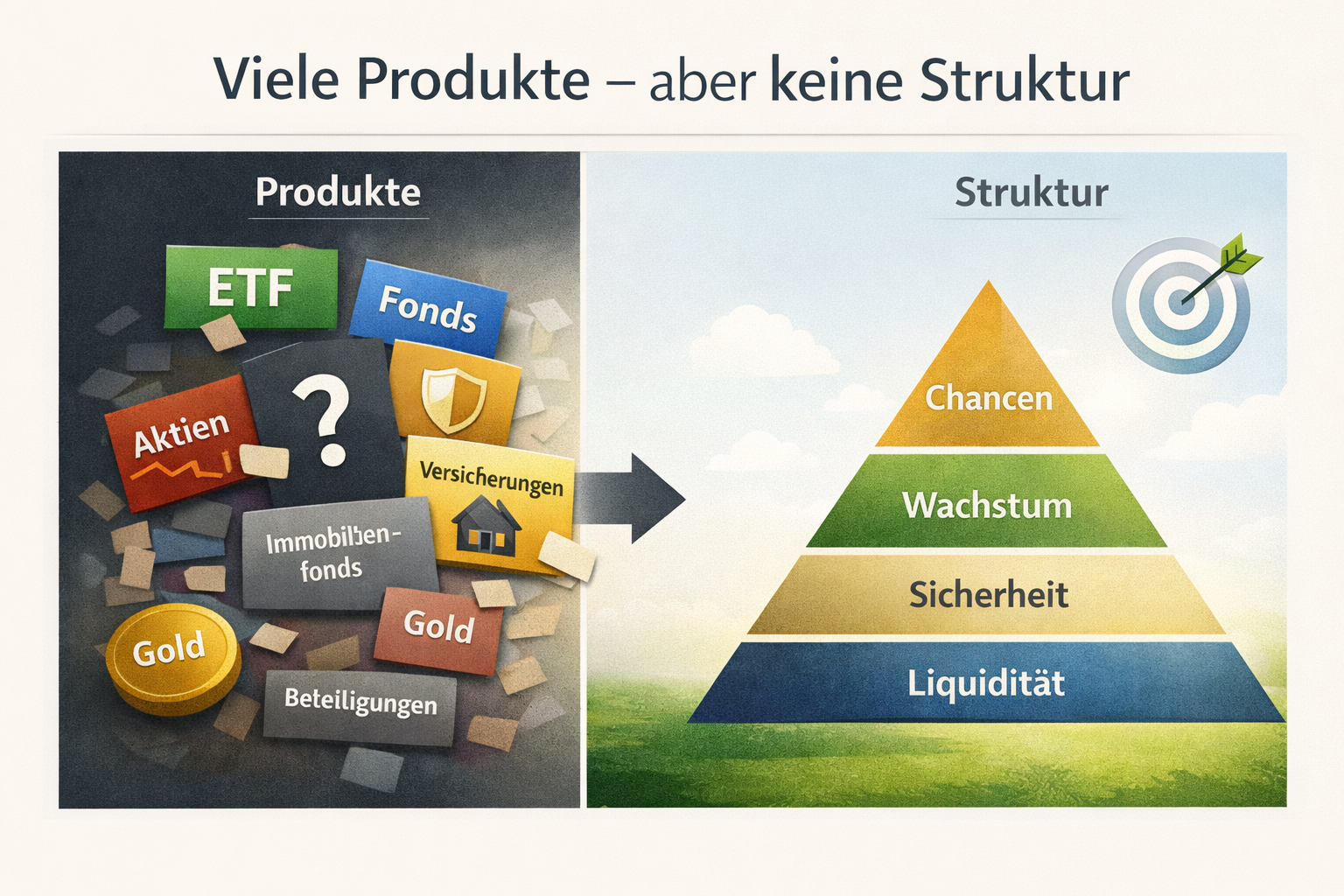 Viele Bausteine, aber keine klare Vermögensarchitektur